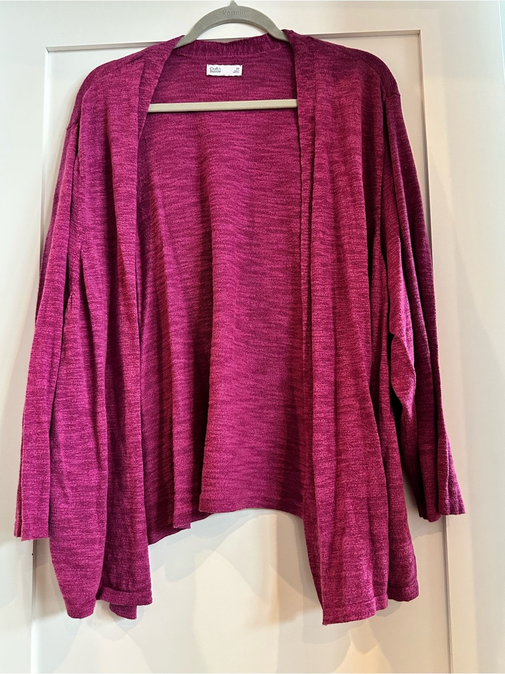 croft & barrow Open-Front Cardigan - Raspberry